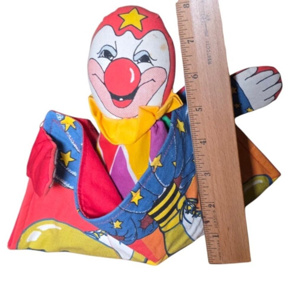 Vintage 1990 USA Made Clown Shelf Sitter Pair Plush Spring Bounce Dolls - Picture 5 of 12